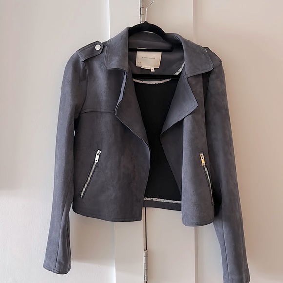 Anthropologie Jackets & Blazers - Anthropologie Gray Suede Bomber Jacket